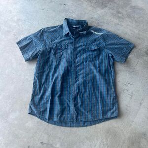 Ecko Unlimited Blu and black y2k short sleeve button up Mens size XXL